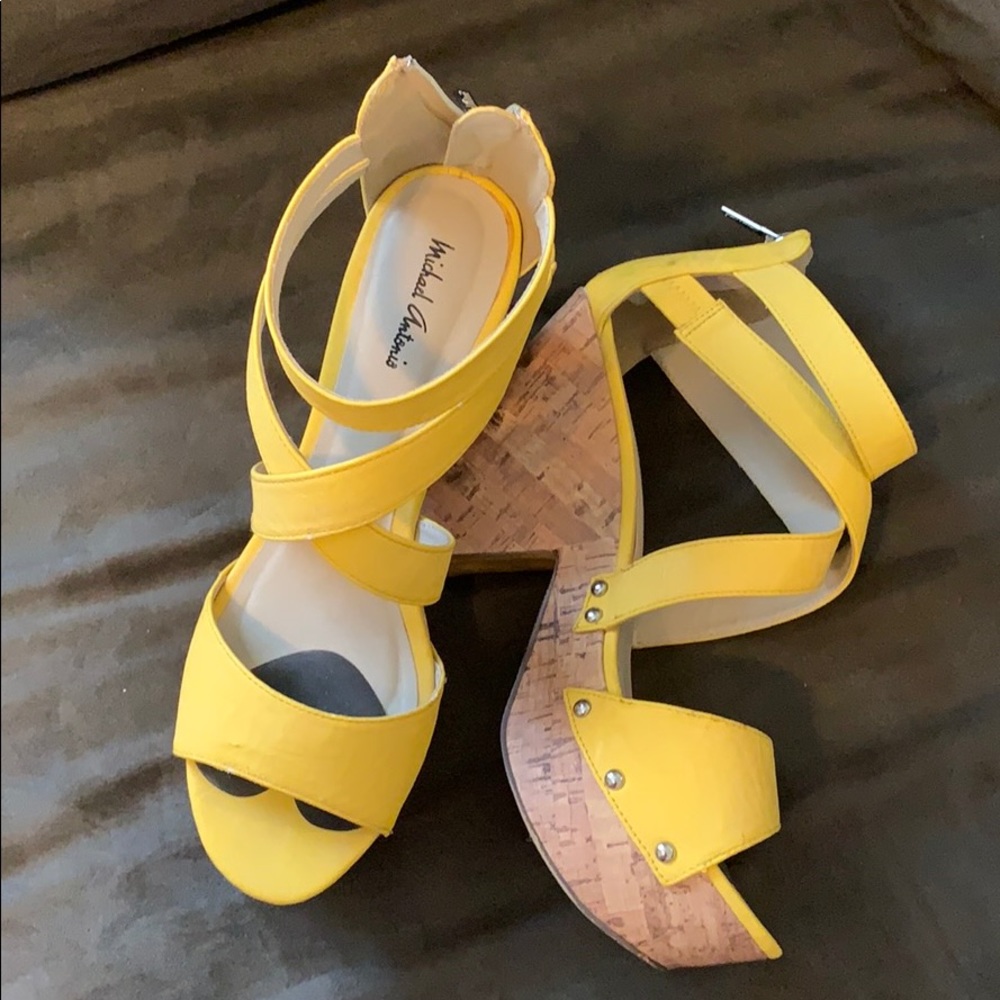 Michael Antonio criss-cross studded wedges